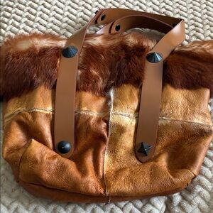 Francesco Biasia Brown Leather and Fur Women's Bag
Very unique